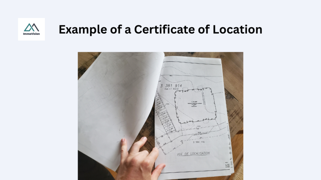 Example of a certificate of location for a recent transaction we were involved with.