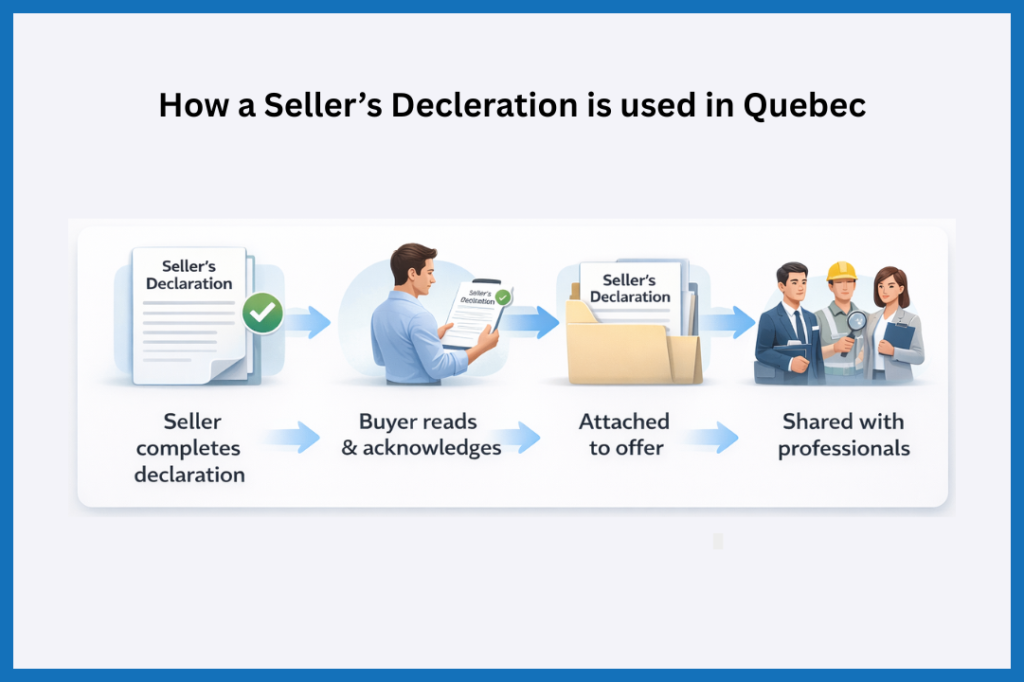 Image showing how a sellers declaration is used in Quebec