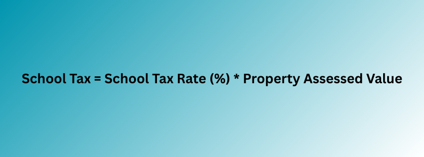 School Tax = School Tax Rate (%) X Property Assessed Value