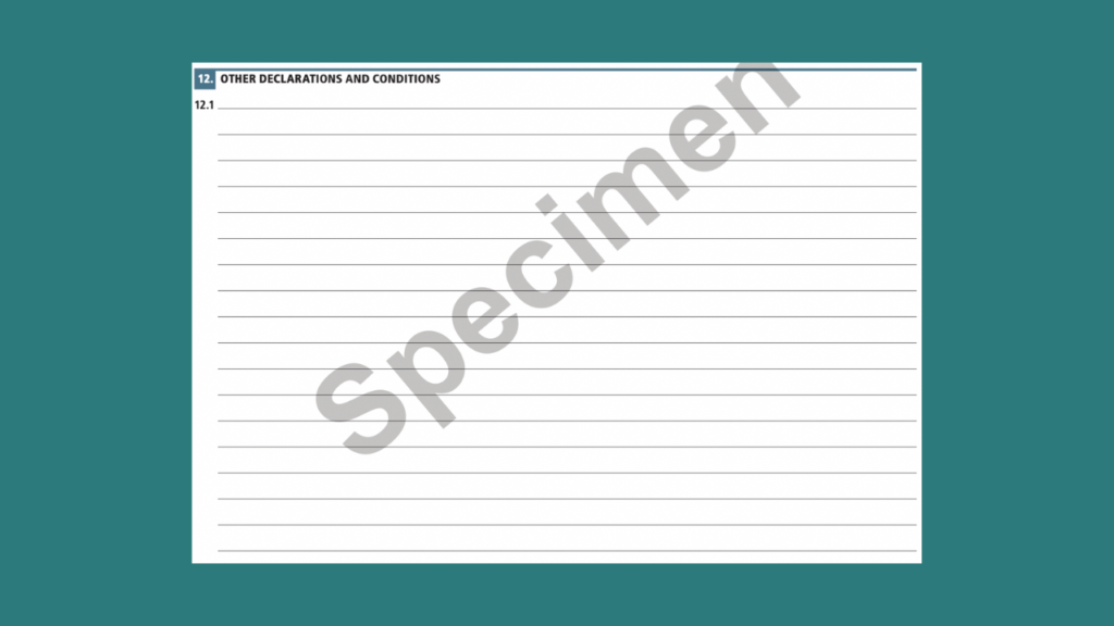 Section 12. Other declarations and conditions