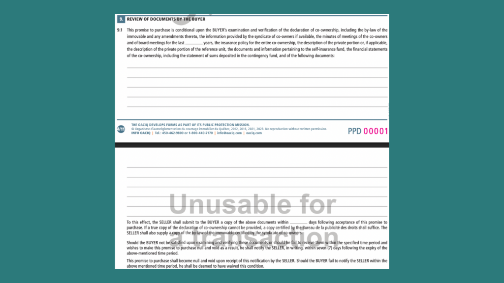 Part 9: Review of the documents by the buyer.