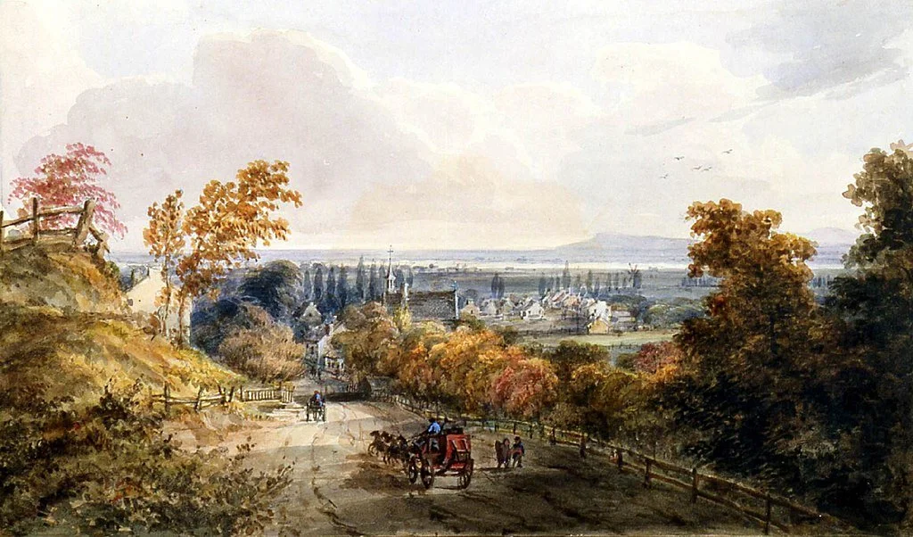 A view of “Tanneries des Rolland” (Saint-Henri’s former name), near Ruisseau Glen. Watercolour by James Duncan – Archives de la Ville de Montréal, BM99-1_01-p-258, Public domain, via Wikimedia Commons.