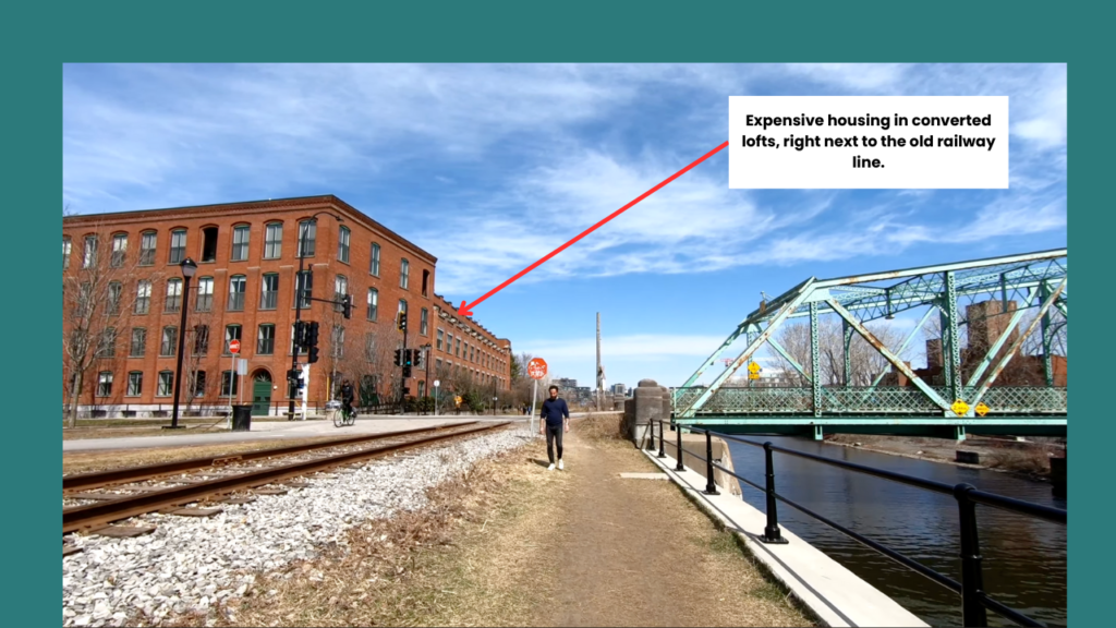 Warehouses renovated into homes at 11 Rue Charlevoix, Little Burgundy, Montreal.
