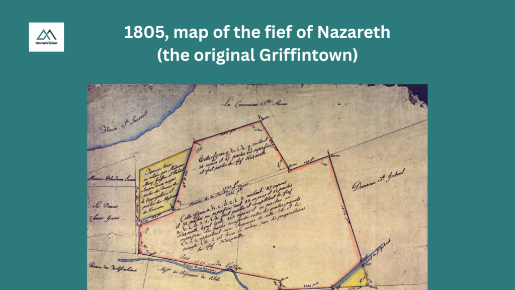 1805 map of the fief of Nazareth - the original Griffintown.
