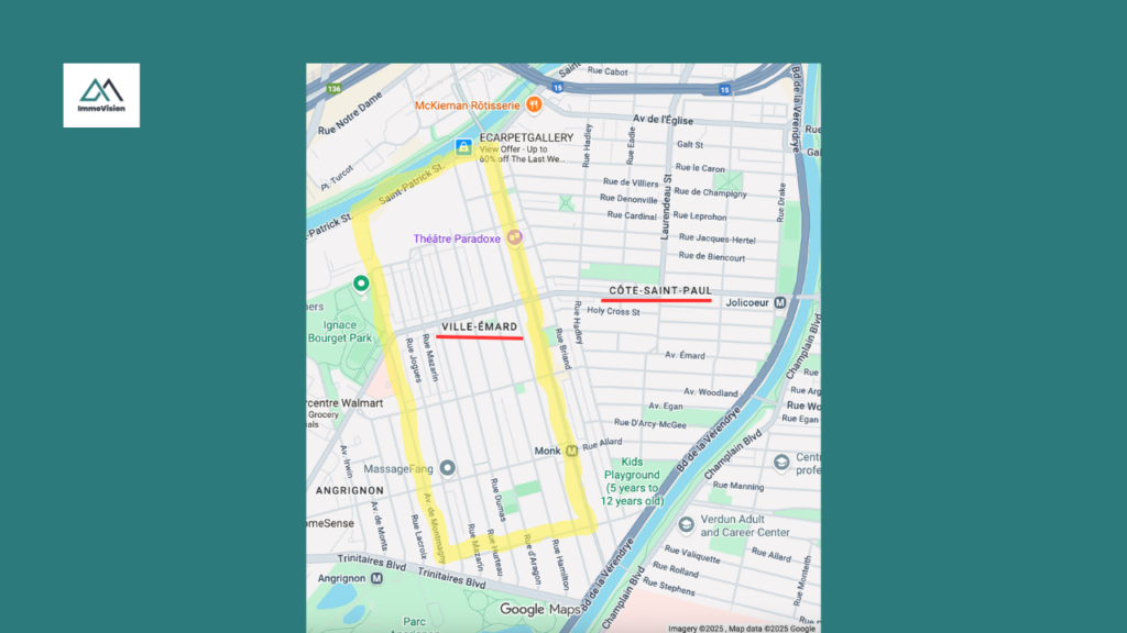 Ville-Emard is essentially everything east of Rue Monk.