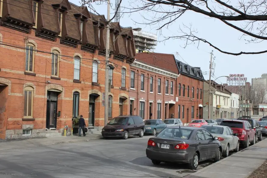 The original brick homes that houses Irish workers.
