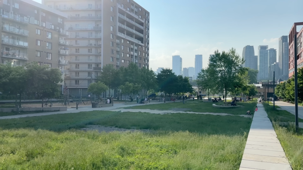 Newly developed pedestrian zone inside Griffintown
