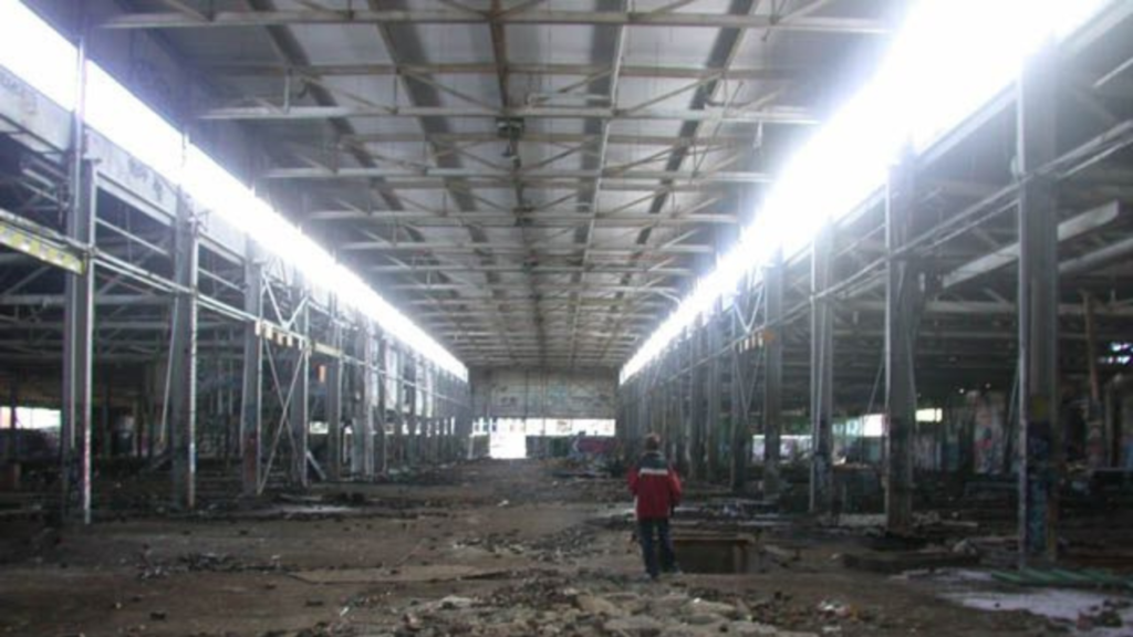 The Interior of the Jenkins Factory before demolition in 2004.