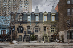 Traditional Montreal townhouses.