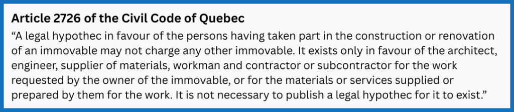 Article 2726 of the Civil Code of Quebec