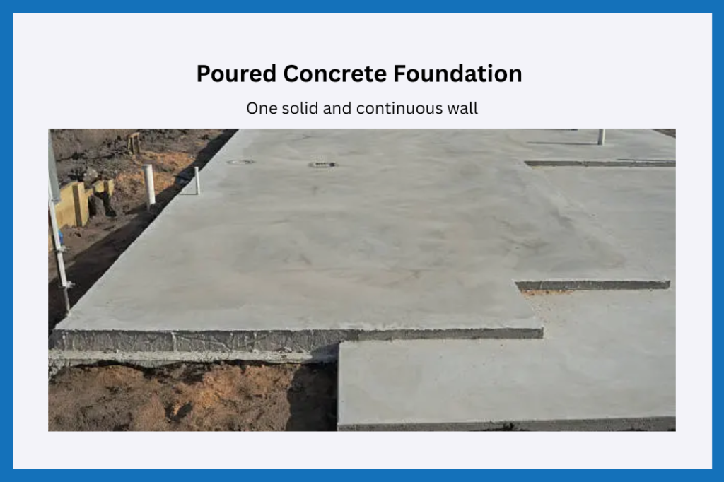 An image showing a poured concrete foundation.
