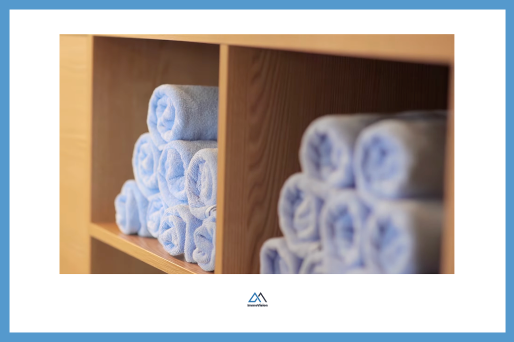 Images of towels neatly rolled up