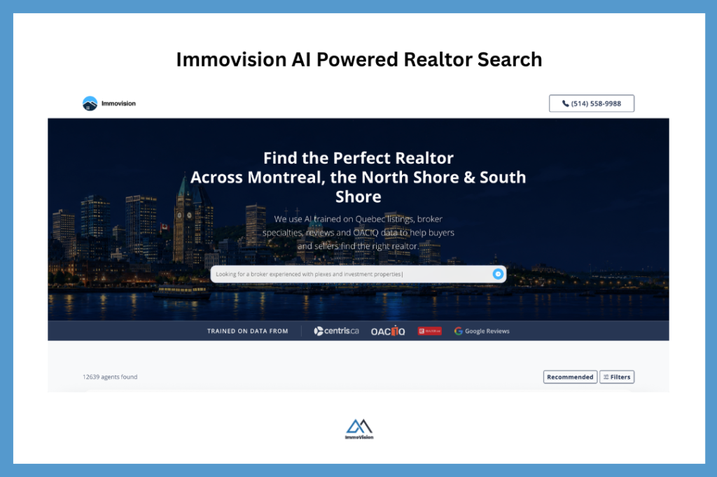 Immovision AI Powered Realtor Search